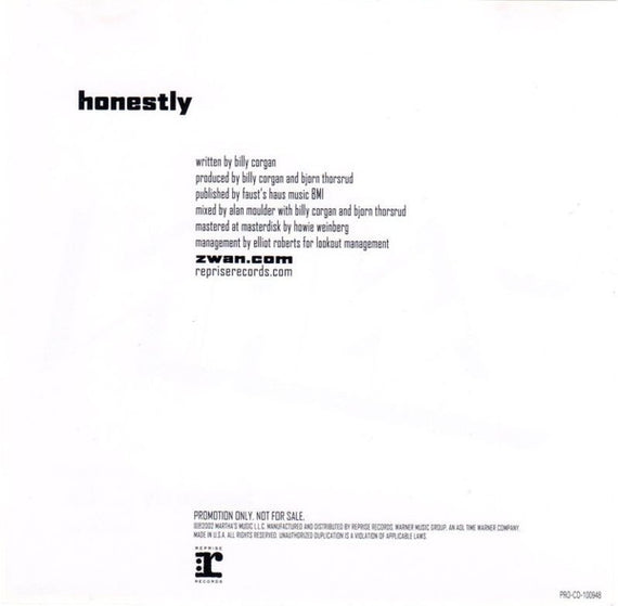 Zwan : Honestly (CDr, Single, Promo)