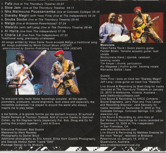 Vieux Farka Touré : Live (CD, Album)