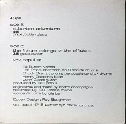 Vox Populi (6) : Suburban Adventure (12")