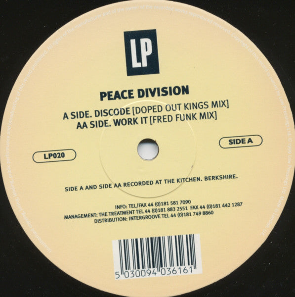 Peace Division : Discode / Work It (12")