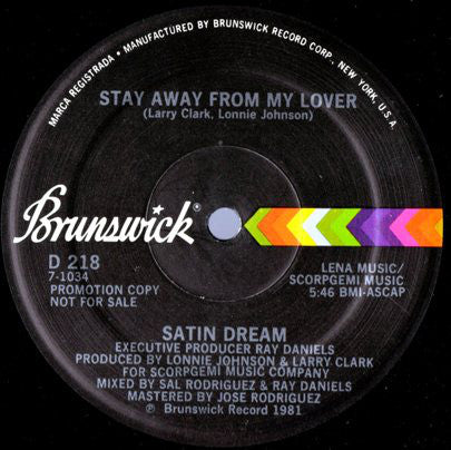 Satin Dream : Stay Away From My Lover (12", Promo)