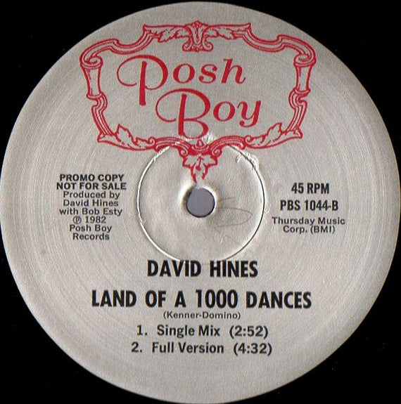 David Hines : Land Of A 1000 Dances (12", Promo)