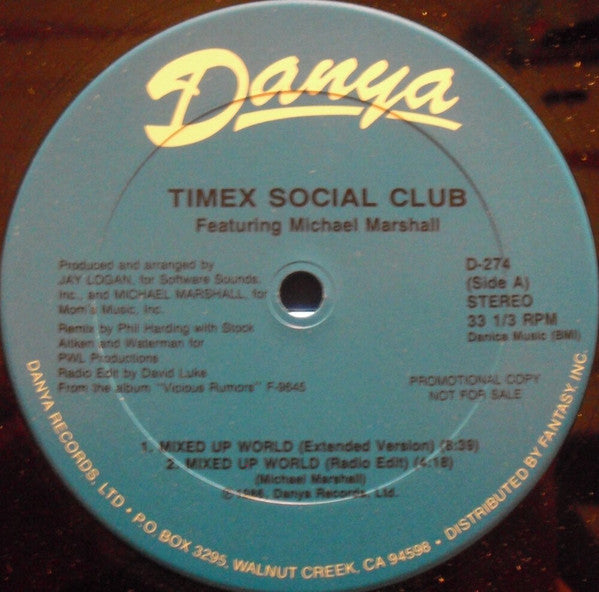 Timex Social Club Featuring Michael Marshall : Mixed Up World (12", Promo)