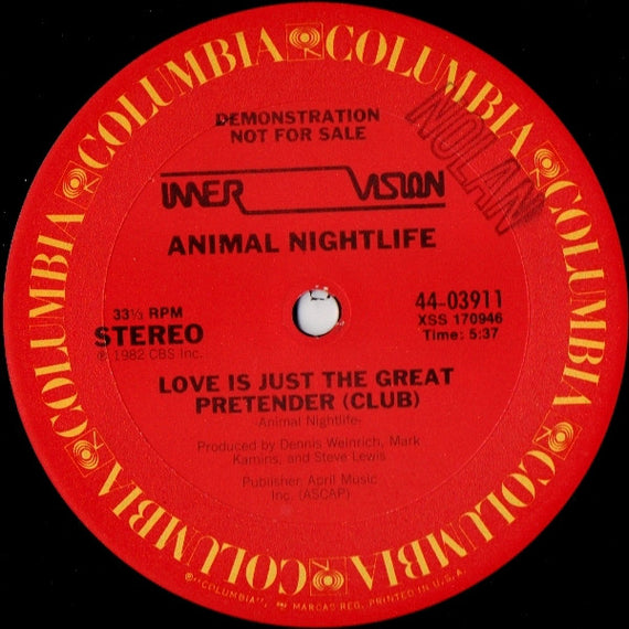 Animal Nightlife : Love Is Just The Great Pretender (12", Promo)