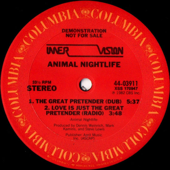 Animal Nightlife : Love Is Just The Great Pretender (12", Promo)