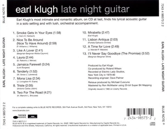 Earl Klugh : Late Night Guitar (CD, Album, RE, RM)