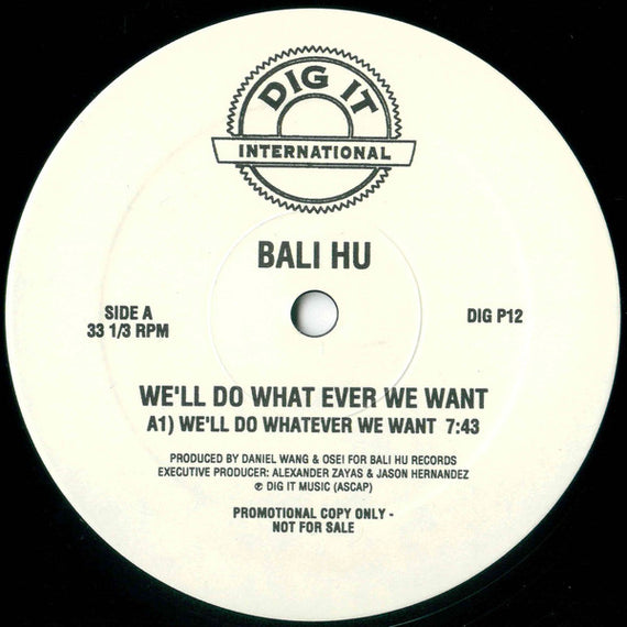 Bali Hu / Platinum : We'll Do What Ever We Want / Previews Club Track (12", Promo)