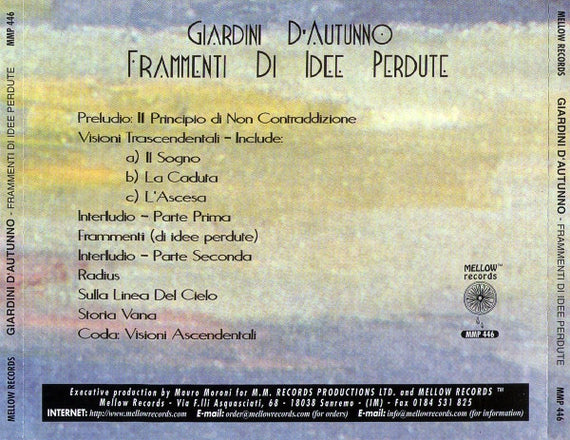 Giardini D'Autunno : Frammenti Di Idee Perdute (CD)