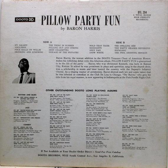Baron Harris : Pillow Party Fun (LP, Album)