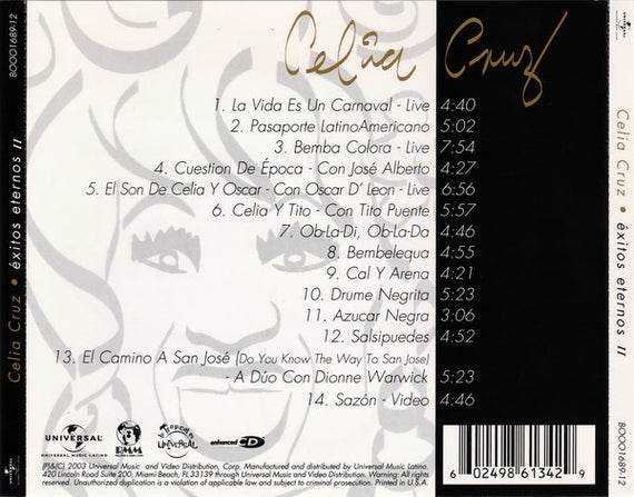 Celia Cruz : Éxitos Eternos II (CD, Comp, Enh)