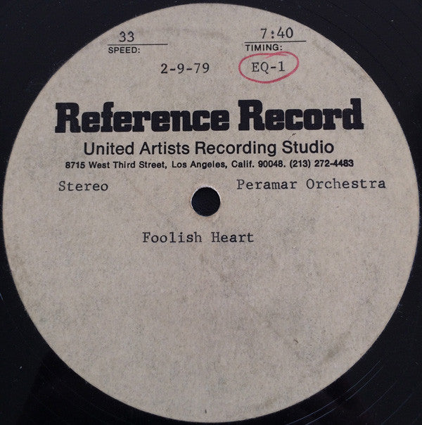 Peramar Orchestra : Foolish Heart (Unreleased) (Acetate, 12", S/Sided)