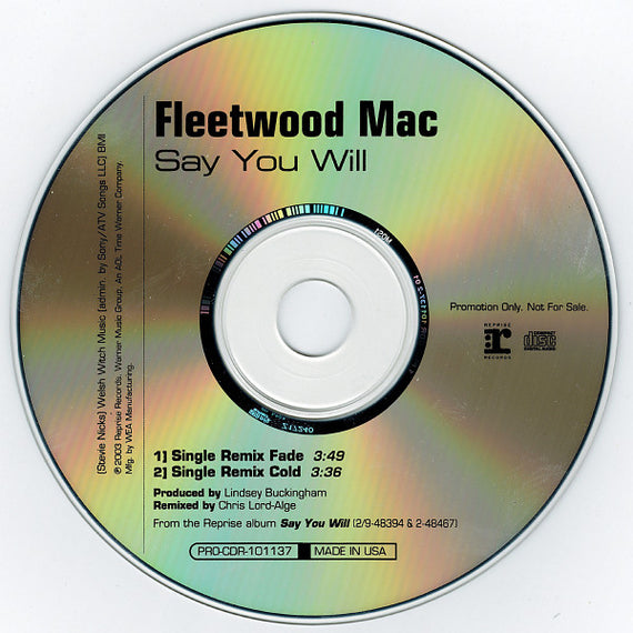 Fleetwood Mac : Say You Will (CD, Single, Promo)