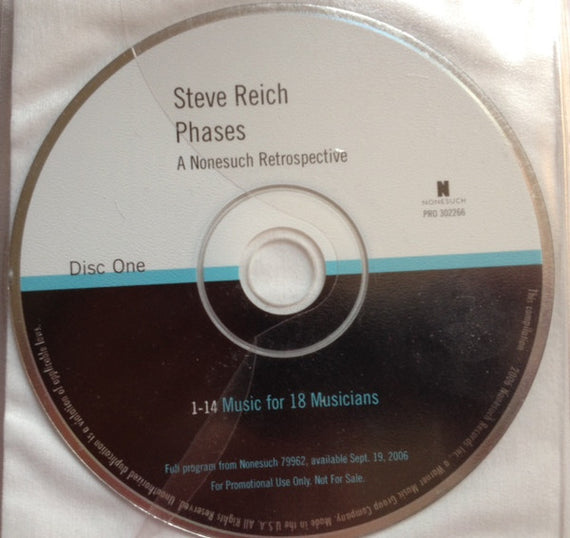 Steve Reich : Phases: A Nonesuch Retrospective (5xCD, Comp, Promo)