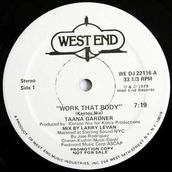 Taana Gardner : Work That Body (12", Promo)