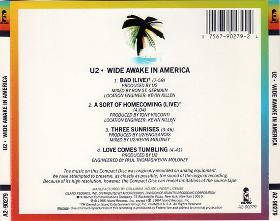 U2 : Wide Awake In America (CD, EP, Club)