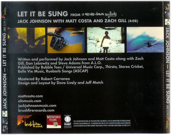 Jack Johnson : Let It Be Sung (CD, Single, Promo)