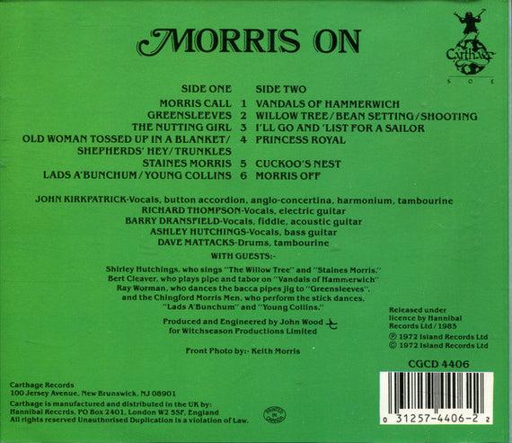 Ashley Hutchings • Richard Thompson • Dave Mattacks • John Kirkpatrick • Barry Dransfield : Morris On (CD, Album, RE)